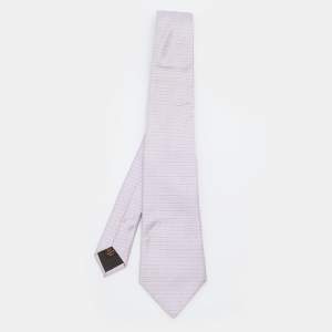 Louis Vuitton Lavender Logo Jacquard Silk Tie