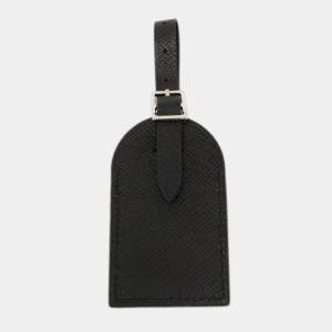 Louis Vuitton Black Taiga Leather Luggage Name Tag