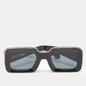 Louis Vuitton Black/Gold Z1591W  Zillionaires Rectangular Sunglasses  