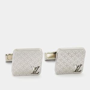 Louis Vuitton Champs Elysées Textured Silver Tone Cufflinks