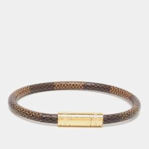 Louis Vuitton Keep it Canvas Gold Tone Bracelet