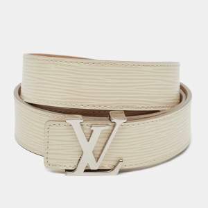 Louis Vuitton Ivorie Epi Leather LV Initiales Belt 90 CM