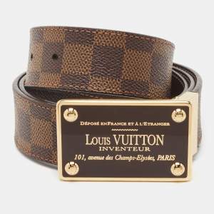 Louis Vuitton Damier Ebene Canvas Inventeur Reversible Belt 90CM