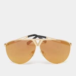 Louis Vuitton Gold Mirrored Z2314U Tonca Pilot Sunglasses