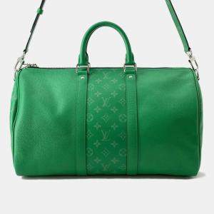 Louis Vuitton Green Taigarama Keepall 45 Bag