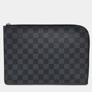 Louis Vuitton Black Damier Graphite Pochette Jour PM Bag