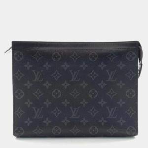 Louis Vuitton Black Monogram Canvas MM Eclipse Pochette Voyage Pouch