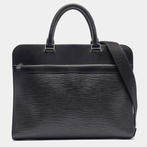 Louis Vuitton Black Epi Leather Bassano GM Briefcase