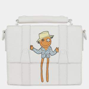Louis Vuitton White Lambskin Leather Scarecrow Flap Soft Messenger Trunk