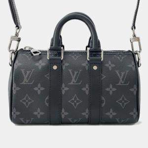 Louis Vuitton Noir Monogram Eclipse Monogram Eclipse Reverse Keepall Bag Size Xs