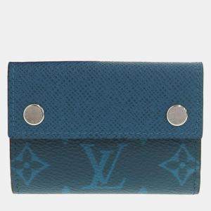 Louis Vuitton Blue Canvas Taiga Monogram Compact Wallet