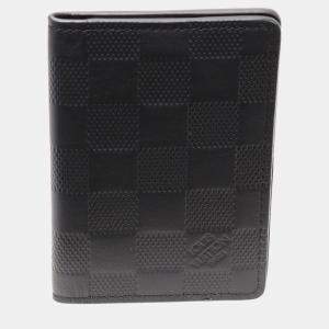 Louis Vuitton Black Canvas Leather Organizer De Poche Card Case