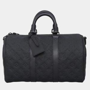 Louis Black Vuitton Monogram Taurillon Keepall Bandouliere 35 Bag
