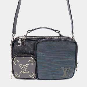Louis Vuitton Noir Monogram Eclipse Leather Messenger Bag 