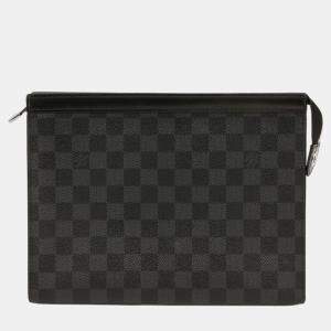 Louis Vuitton Grey Damier Graphite Canvas Pochette Voyage MM Clutch Bag