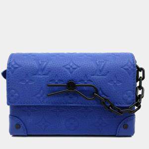  Louis Vuitton Blue Leather Steamer Wearable Wallet Bag
