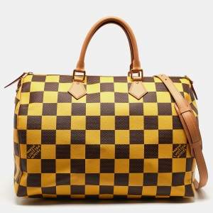 Louis Vuitton Yellow Damier Pop Canvas Speedy Bandouliere 50 Bag