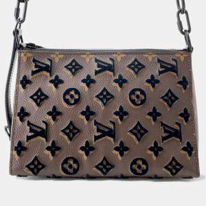 Louis Vuitton Brown Monogram Pattern Tuffetage Triangle Messenger Bag