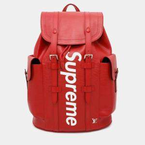 Louis Vuitton Red/Noir Epi Leather Supreme PM Christopher Backpack