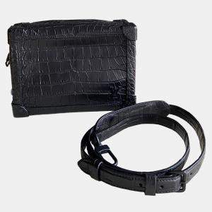 Louis Vuitton Black Crocodile Leather Soft Trunk Shoulder Bag