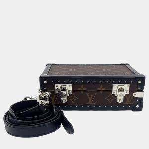 Louis Vuitton Black Coated Canvas and Leather Macassar Clutch Box Bag