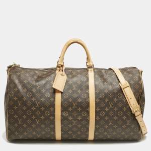 Louis Vuitton Brown Monogram Canvas Keepall Bandouliere 60 Bag