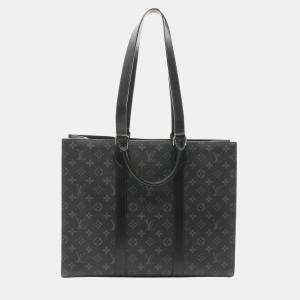 Louis Vuitton Black Monogram Eclipse Sac Plat Tote Bag
