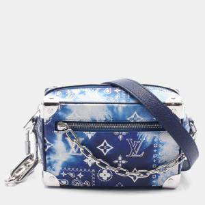 Louis Vuitton Navy Blue/White Canvas Mini Soft Trunk Bandana Shoulder Bag