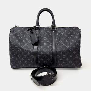 Louis Vuitton Black PVC Eclipse Bandouliere Keepall 45 bag