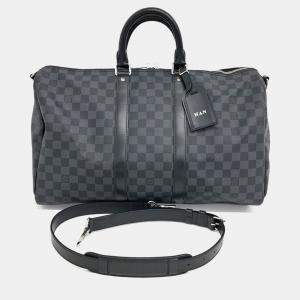 Louis Vuitton Black PVC Graphite Bandouliere Keepall 45 bag