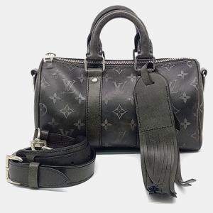 Louis Vuitton Black Leather Bandouliere Keepall 25 bag