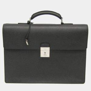 Louis Vuitton Black Taiga Leather Serviette Robusto 2 Business Briefcase Bag