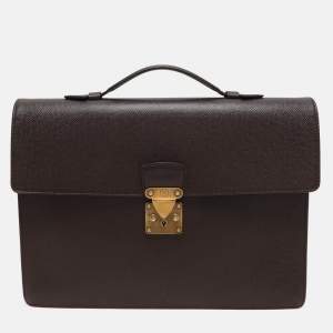 Louis Vuitton Burgundy Taiga Leather Serviette Kourad Briefcase