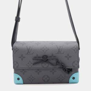 Louis Vuitton Steamer Wearable Wallet Gray/Turquoise Monogram Eclipse Reverse