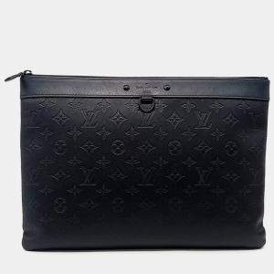 Louis Vuitton Black Leather Shadow Discovery Pochette Clutch