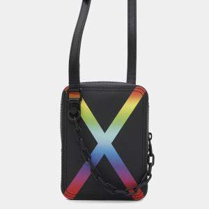  Louis Vuitton Noir/Righe Rainbow Taiga Leather Danube Messenger Bag