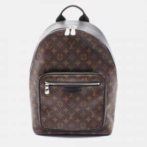 Louis Vuitton Josh Nv Monogram Macassar Backpack Coated Canvas Leather Brown Black