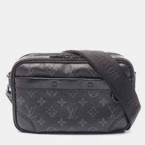 Louis Vuitton Alpha Shoulder Bag Coated Canvas Leather Monogram Eclipse Black