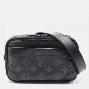 Louis Vuitton Alpha Wearable Wallet Nv Monogram Eclipse Shoulder Bag Coated Canvas Leather Black