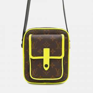Louis Vuitton Christopher Wearable Wallet Noir/Neon Yellow Monogram Macassar Canvas