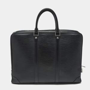 Pre Owned Louis Vuitton Black Epi Leather Porte Documents Voyage GM Bag
