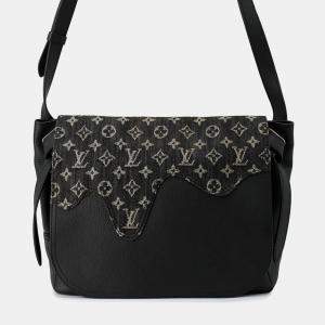Louis Vuitton Busus Tokyo Noir Monogram Denim Taurillon Leather Shoulder Bag