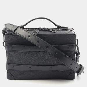 Louis Vuitton Soft Trunk Black Monogram Taurillon Leather Shoulder Bag