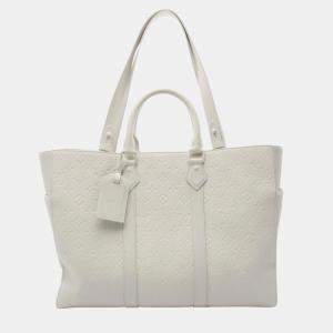 Louis Vuitton Sac Plat 24H White Taurillon Leather Tote