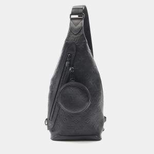 Louis Vuitton Black Monogram Shadow Leather Duo Sling Waist Body Bag