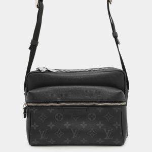 Pre Owned Louis Vuitton Outdoor Messenger Noir Taiga Leather Monogram Eclipse Size Pm