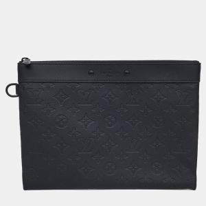 Louis Vuitton Black Leather Shadow Pochette Togo bag