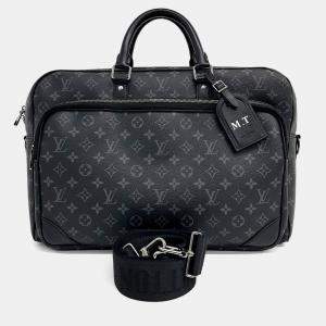 Louis Vuitton Black Leather Weekender Bag
