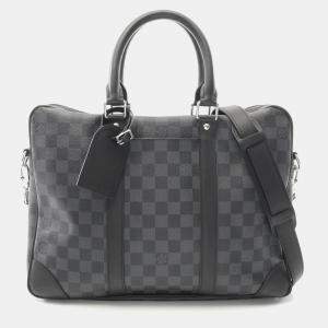 Pre Owned Louis Vuitton Porte Document Voyage Black Damier Graphite Coated Canvas Briefcase Bag