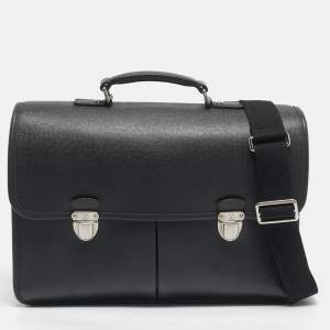 Pre Owned Louis Vuitton Black Taiga Leather Alexei Messenger Bag